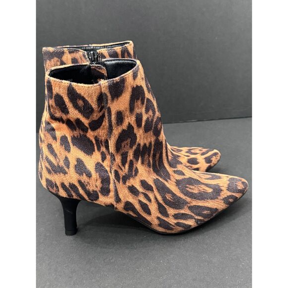 Rampage Leopard Animal Print Ram-Teeny Ankle Boots Pointed Toe Mid Heel Size 7 - Picture 6 of 8